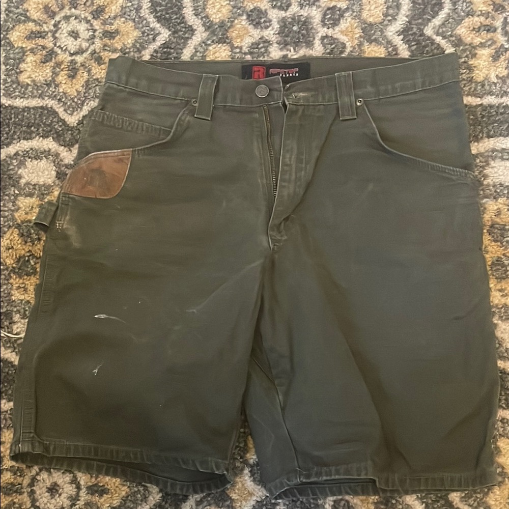 Green cargo shorts